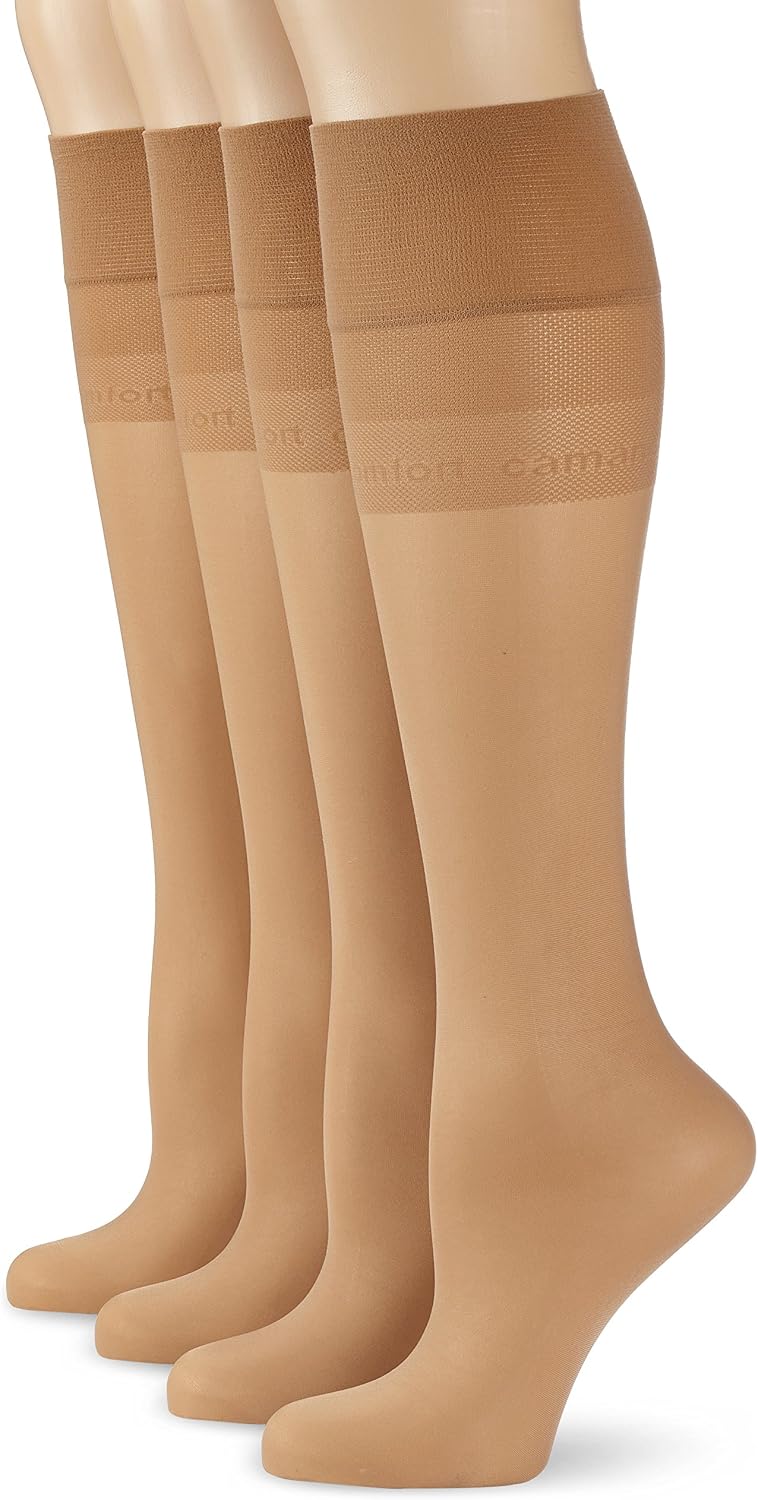Camano Damen Kniestrumpf 4 er Pack 8022001, Gr. 39-42, Hautfarben (03 ...