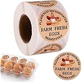 500pcs Farm Fresh Eggs Stickers, 2in Round Washed Egg Labels Self-Adhesive Carton Packaging Stickers Chicken Quail Farm Farmers Markets Supplies