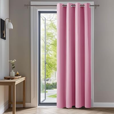 Deconovo Pink Curtain Eyelet Darkening Thermal Insulated 52x72 1 Panel