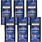 Caff&egrave; Nero Classico Filter Ground Coffee &ndash; Medium Roast, 42 oz | 6 x 7 oz Bags, Dark Chocolate &amp; Caramel Notes, Drip &amp; Pour Over Grind, Italian Roast