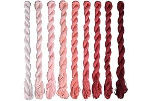 MINGGUXIUYI Natural 100% Silk Thread Handmade Embroidery Thread Floss 9 Colors 110m Each (48)