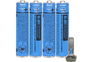 HIECTPRO BK-30AAABU NI-MH AAA Rechargeable Battery 1.2V 300mah 4Pack NiMH AAA Batteries for Panasonic Cordless Phones, Remote Controls, Electronics