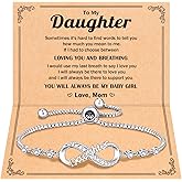 UNGENT THEM Infinity Love Heart Bracelets for Mom/Daughter/Sisters, Birthday Christmas Valentines's Day Mothers Day Gifts