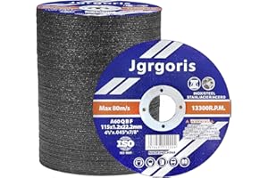 JGRGORIS Cut Off Wheels 4-1/2", 100 Pack Angle Grinder Cutting Wheel, Metal Cutting Disc for Metal & Stainless Steel 045" Thick 7/8" Arbor - 100 Count Gifts