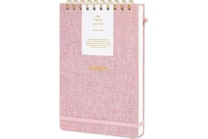 TSFPapier A5 Top Spiral Notebook – Hardcover Journal 160 Pages 100 GSM Thick Paper With Elastic Band & Pen Holder Steno Pads College Ruled Writing Notebooks for Work School Travel Pink