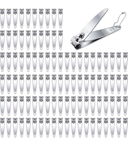 Haploon Nagelknipser Bulk – 120 Stück, Edelstahl, Mit Kette & Schlüsselanhänger