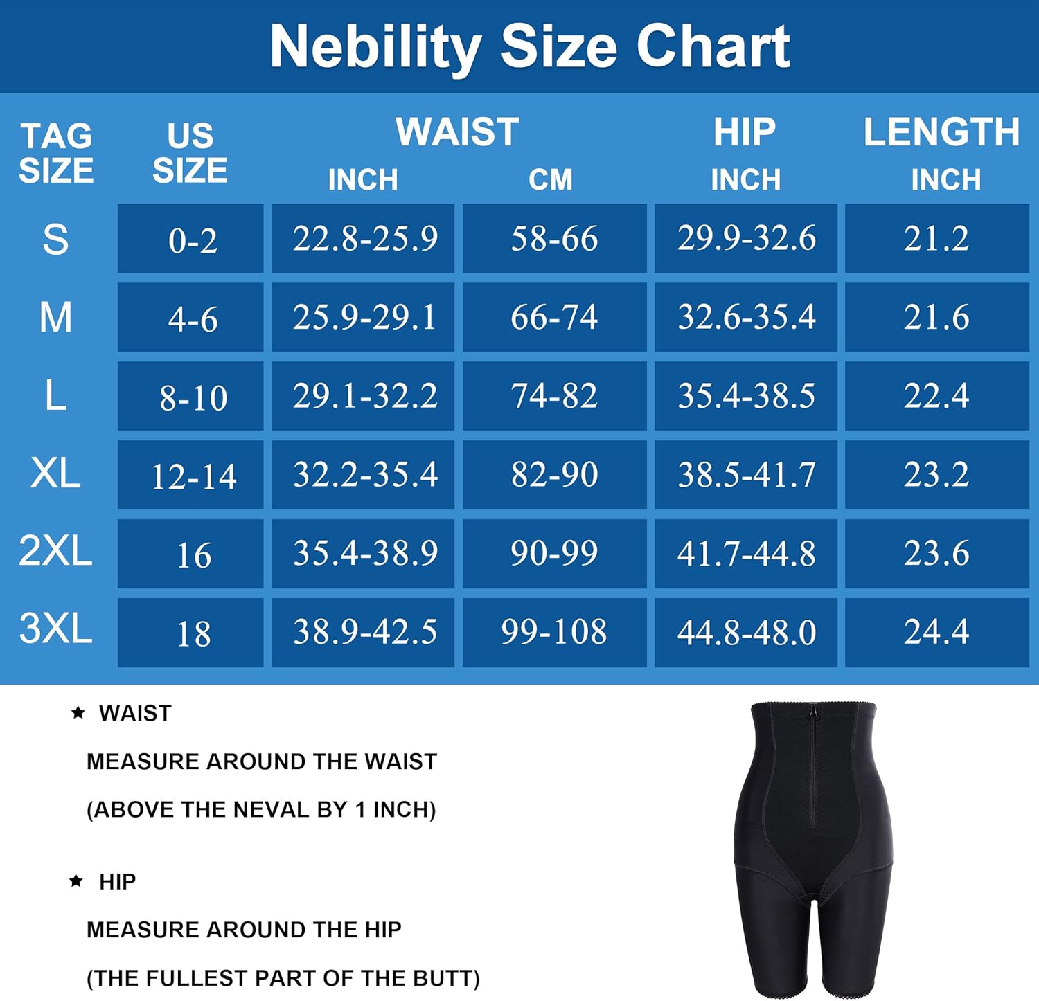Nebility Women Waist Trainer Shapewear Zipper & Hook Body Shaper Shorts High Waist Butt Lifter Comfort Thigh Slimmer at  Women’s Clothing store