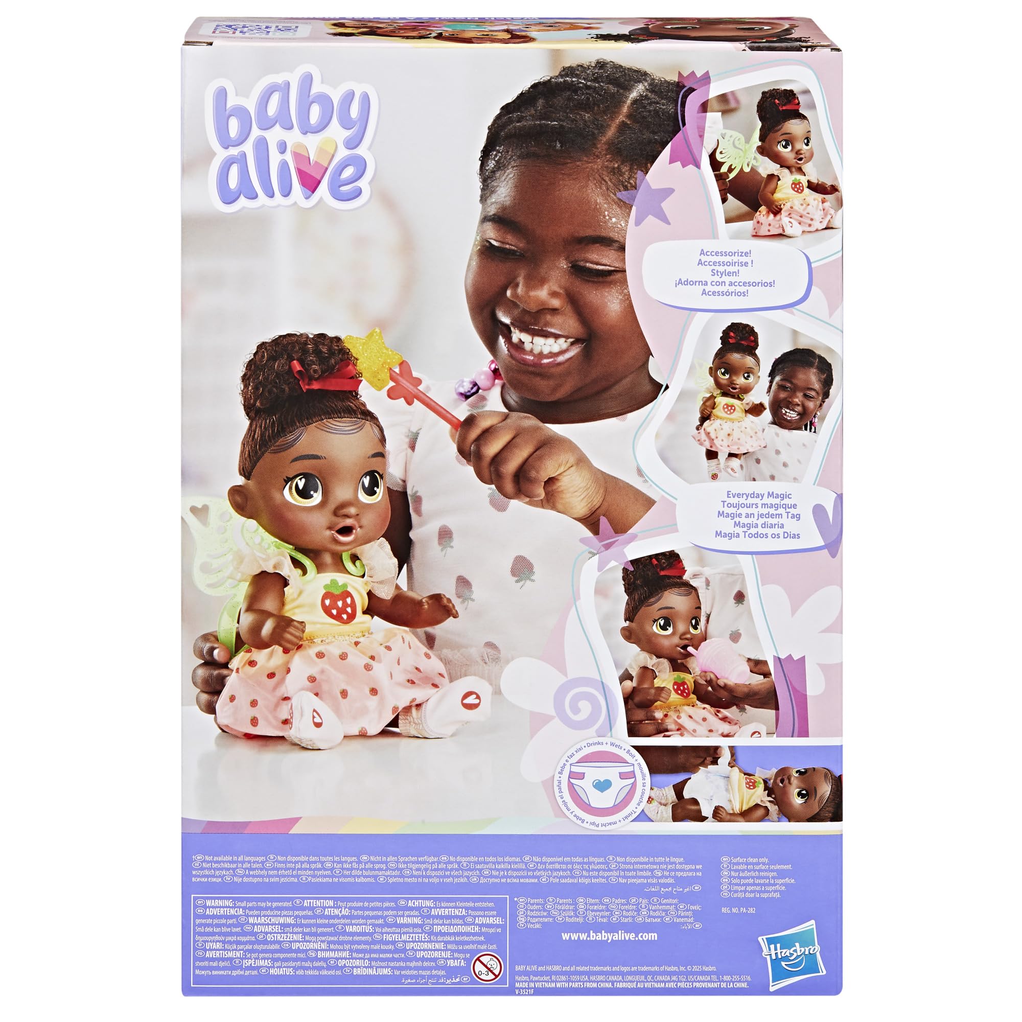 Baby Alive Fairy Fashions Berry Boo Doll with Clothes Accessories, Black Hair, 11 Inches, Kids Toys, Ages 3+ (Amazon Exclusive)