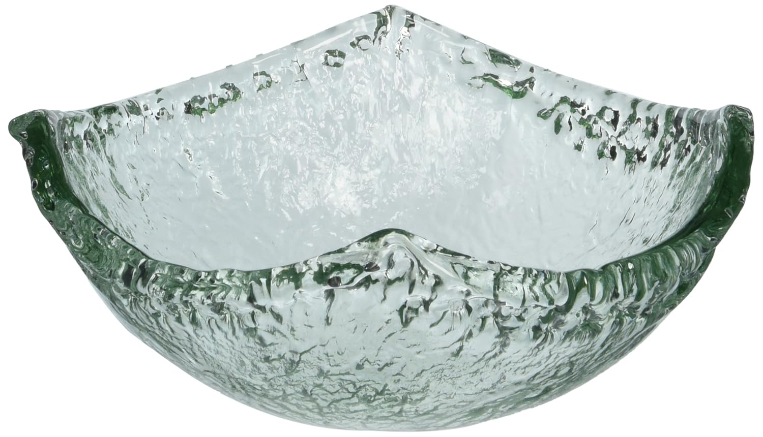 Shiraleah Small Clear Recycled Glass Rustic Squared Bowl