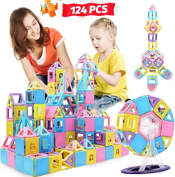 ACTRINIC 124PCS Building Blocks Tiles Early Educational