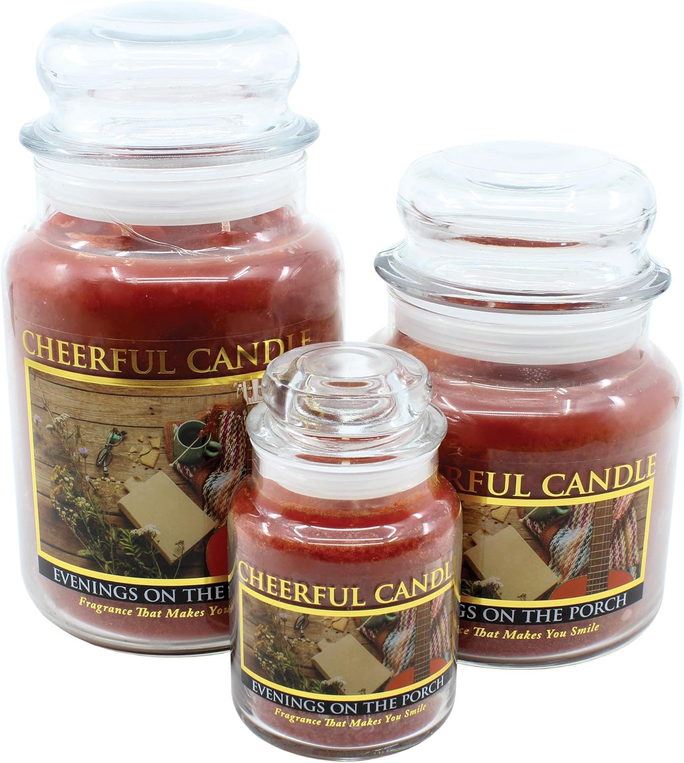 A Cheerful Giver Evenings on The Porch 6 Oz Cheerful Jar Candle, Multicolor: Home & Kitchen
