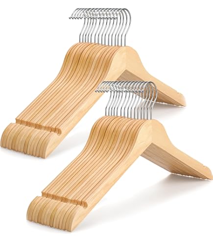 what we want WOODHANGER ウォルナット Amazon.com: 10 Pack White Wooden Hangers, Coat Hangers for