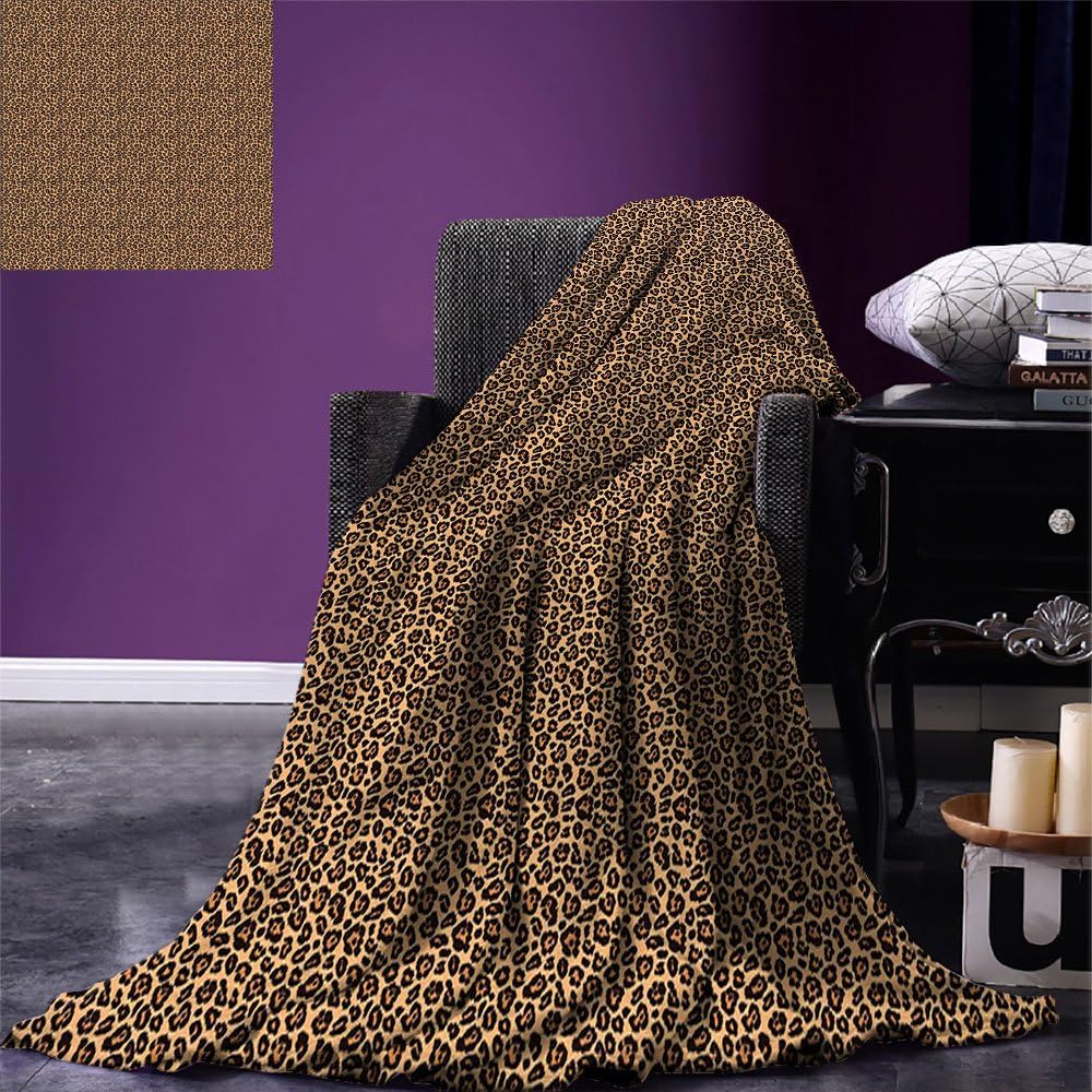 Fenlin Leopard Print Throw Blanket Leopard Texture Illustration Exotic African Fauna