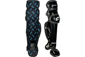CHAMPRO Mens Compact Pro Plus Umpire Leg Guard, Black, 17 Length US