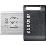 SAMSUNG MUF-64AB/AM FIT Plus 64GB - 300MB/s USB 3.1 Flash Drive, Black/Sliver