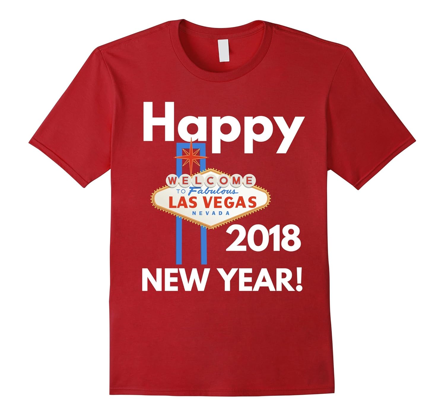 Happy New Year 2018 T-Shirt. Las Vegas Happy New Year Shirt-ANZ