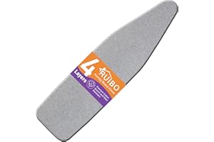 Ruibo Ironing Board Cover and Pad Extra Thick Heavy Duty Padding 4 Layers, Scorch and Stain Resistant,Elastic Edge Fit Standard Size 15x54 Inch/Silver
