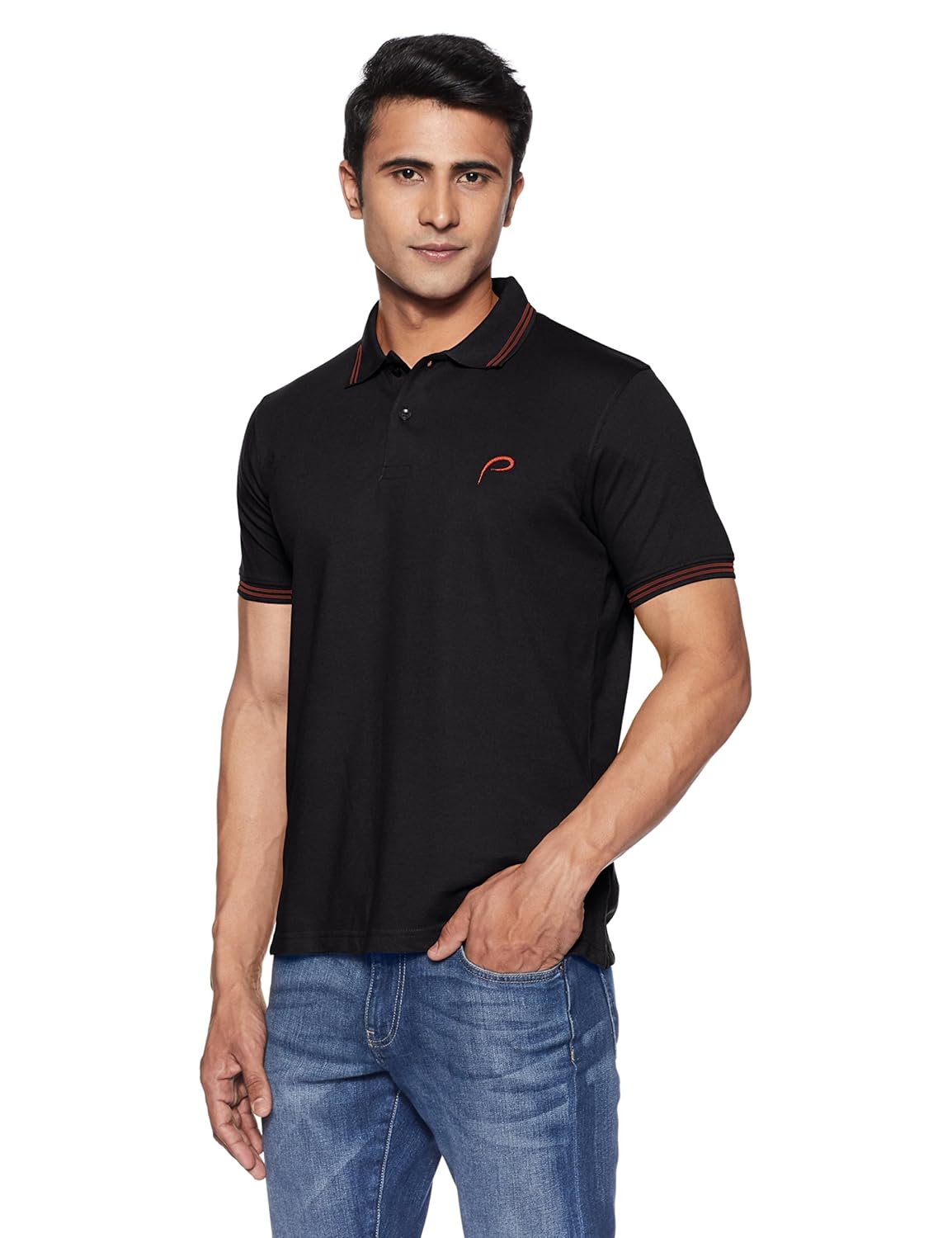proline men's solid regular fit cotton polo