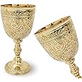 Chalice Goblet Solid Brass Vintage Brass Golden Roman Chalice Cup of King Arthur Drinking Wine Goblet Brass Vintage Chalice Goblet Wine Cups of King Arthur - Renaissance Medieval Gift. (1)