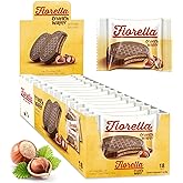 Fiorella Crunch Wafer Cookies - Delicious Chocolate Covered Crispy Thin Wafers with Layers of Hazelnut Cream Filling, Individually Wrapped, Perfect for Snacks, (Pack of 18)