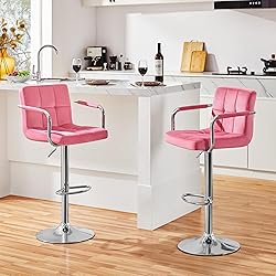 Yaheetech Counter Height Bar Stools Set of 2 Velvet