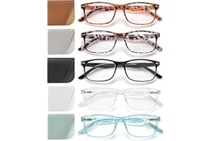 JOLISU 5 Pack Reading Glasses For Women,Spring Hinges, Sturdy and Durable