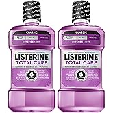 Listerine Total Care Anticavity Mouthwash, Intense Mint, 33.8 fl. oz/1L x 2 | Anticavity Fluoride Mouthwash, Prevents Cavities, Helps Kill 99% of Bad Breath Germs, ADA-Accepted
