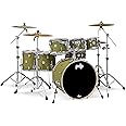 Pacific Drums & Percussion Drum Set PDP Concept Maple 7-Piece, Satin Olive Shell Pack (PDCM2217SO)