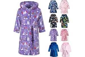 Kids Bathrobes Girls Toddler Cartoon Animal Fleece Robes Boys Children Soft Sleepwear Pajamas 2-9 years