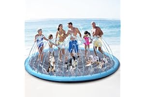 CONDERYANG 13 ft Giant Inflatable Splash Pad Extra Large 156" 2025 Update Non Slip Pad for Adults Large Dogs Pets Giant Thicken Sprinkler Pool Summer Outdoor Fun Backyard Fountain Play Mat (Classic Style)