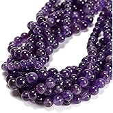 38Pcs Amethyst Purple 10mm Beads Natural Stone Round Gemstone Genuine Real Stone for DIY Bracelet Jewelry String Making
