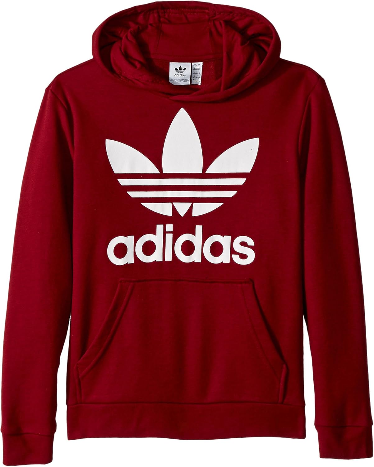 adidas men's trefoil hoodie burgundy