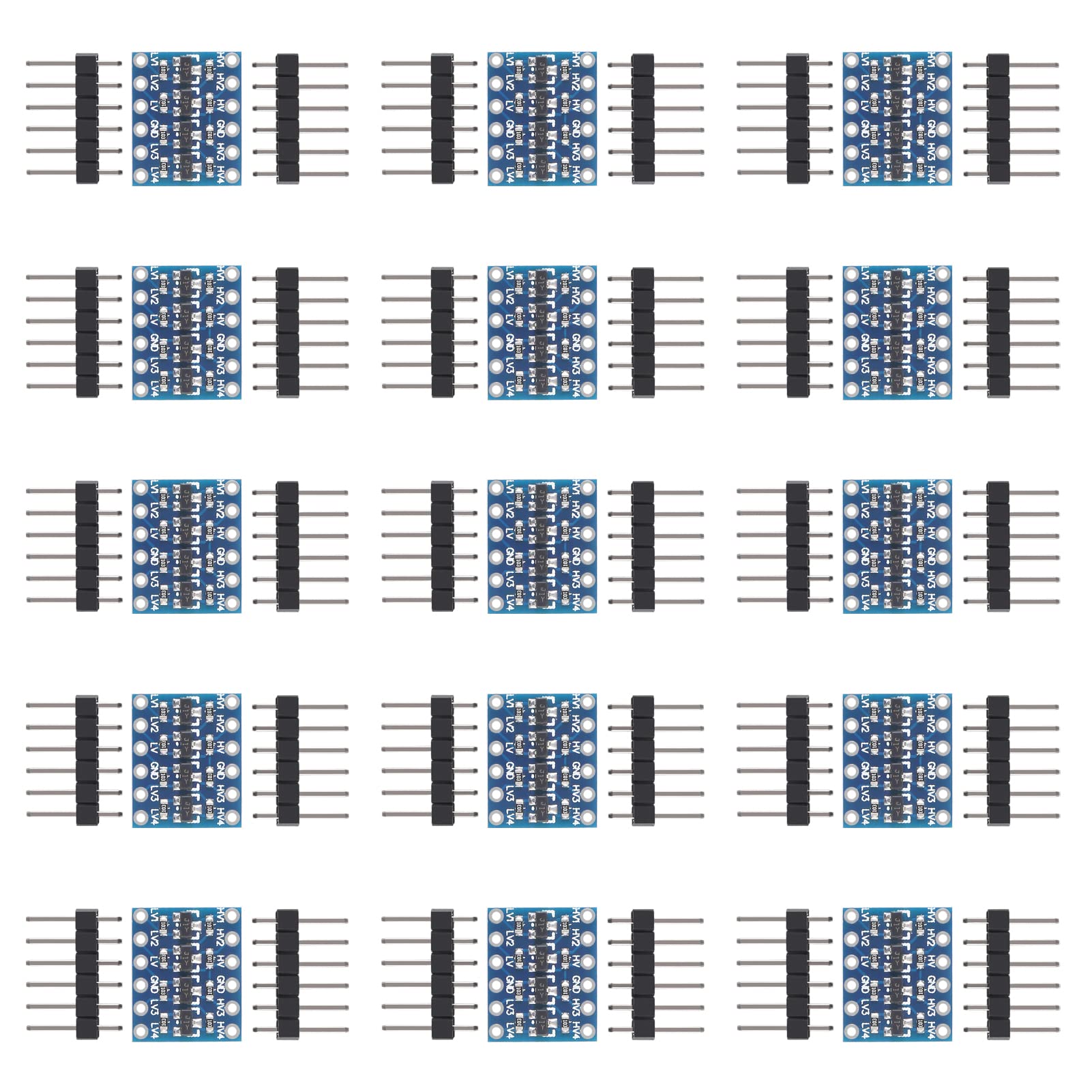 AOICRIE Electronic Components 5V To 3V IIC UART SPI Storey 4 Way Converter Module Adapter (15pcs)