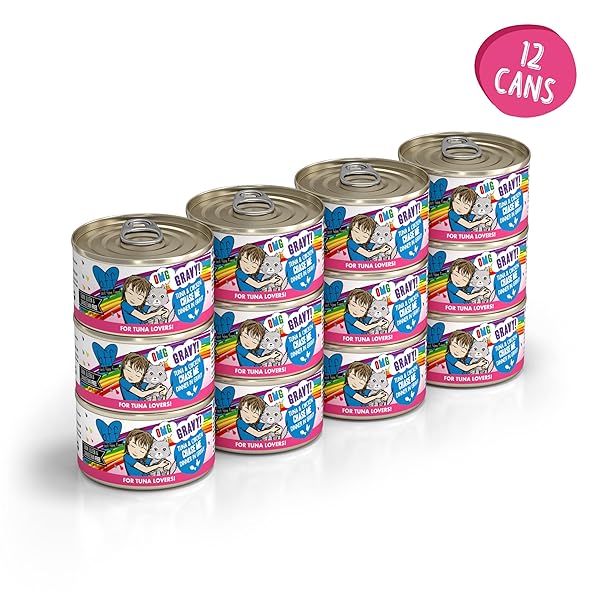 WERUVA B.F.F. OMG – BEST FELINE FRIEND OH MY GRAVY!, TUNA & CHICKEN CHASE ME WITH TUNA & CHICKEN, 2.8OZ CAN (PACK OF 12)