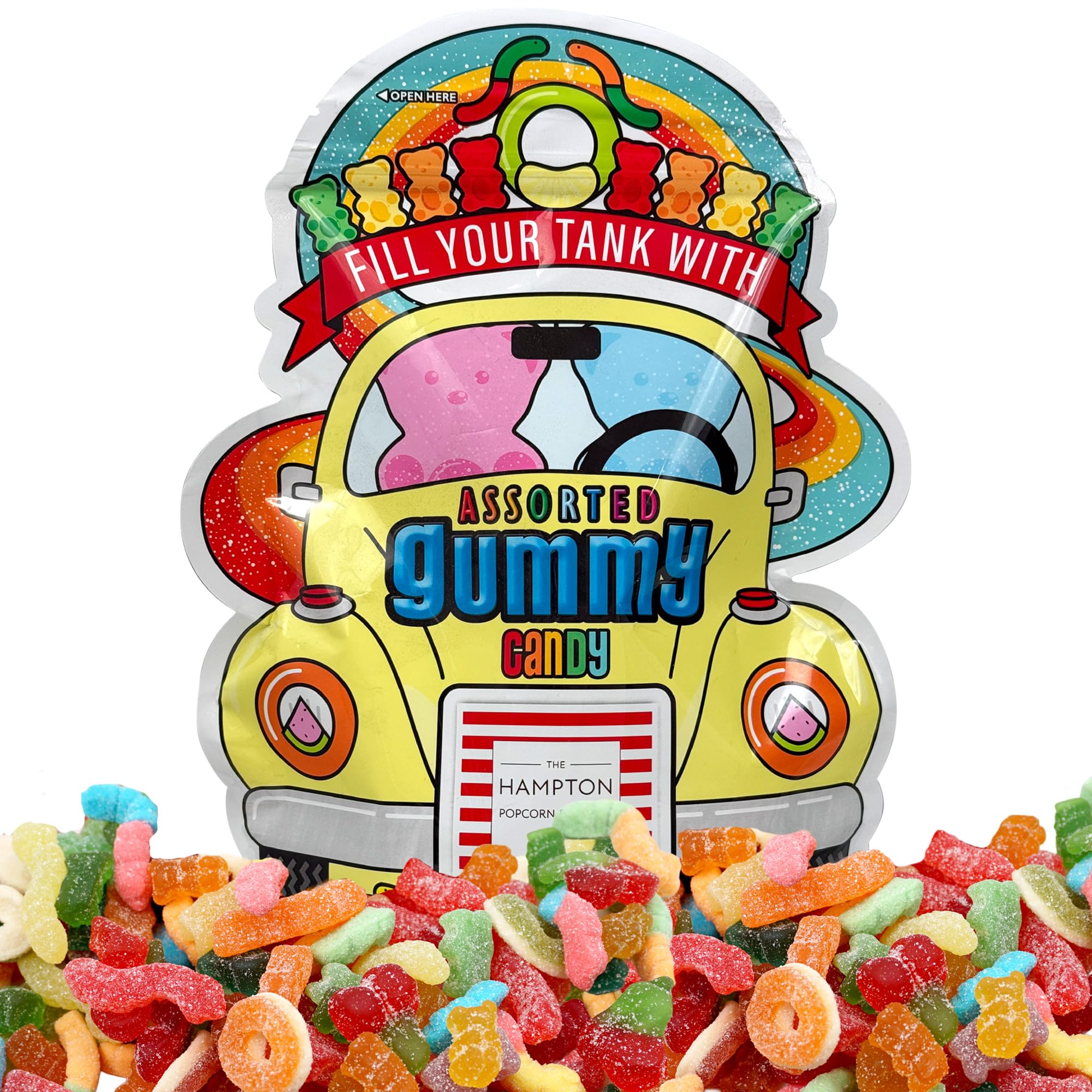 Photo 1 of ***EXPIRATION:10/10/25***Punch Buggy Assorted Gummy Candy Mix, 2 Pound Gummies Bulk Bag, The Hampton Popcorn & Candy Company