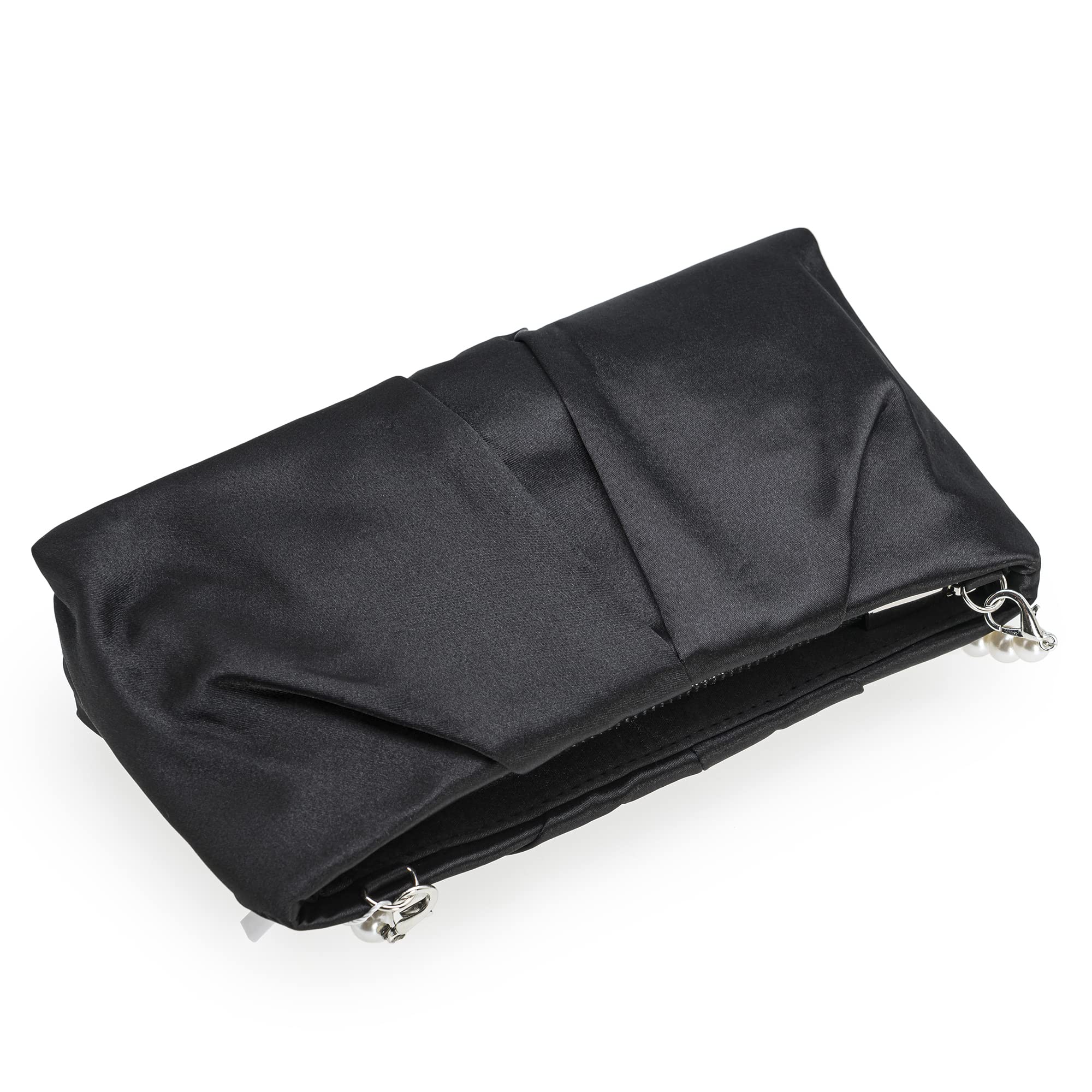 CHARMING TAILOR Evening Bag Women Wedding Party Handbag Small Dressy Formal Purse Pleated Satin Clutch
