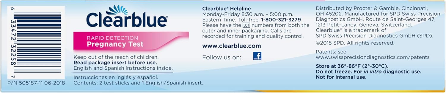 Clearblue Rapid Detection Pregnancy Test, 2 Count: Health & Personal Care