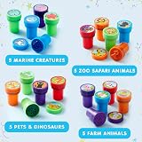 JOYIN 50 Assorted Self-Ink Stamps Kids Zoo Holiday Party Favors School Prizes view 2