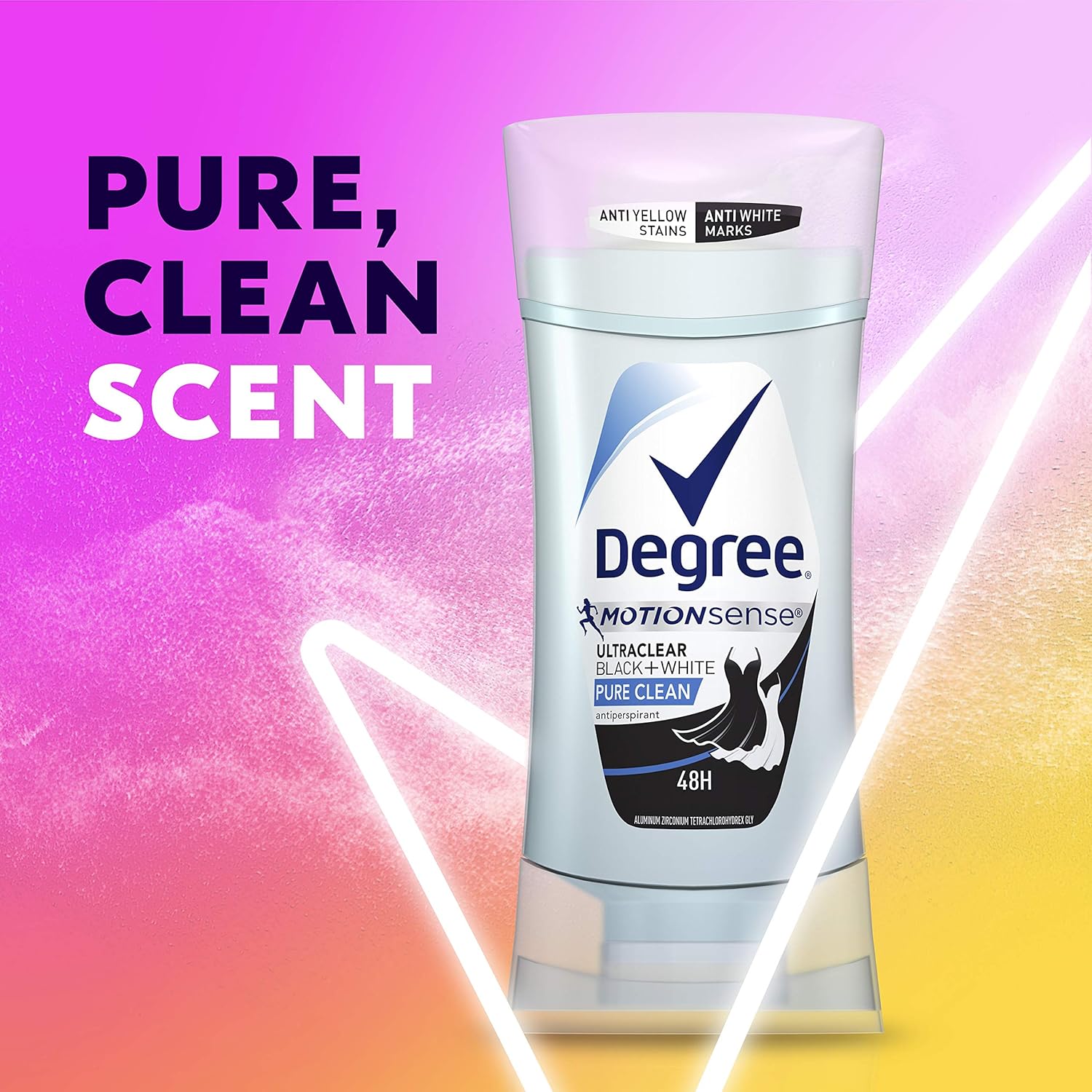 Degree UltraClear Antiperspirant Deodorant For Sweat and Odor Protection Black and White Pure Clean Deodorant Stick With 48-Hour Protection 2.6 oz, Pack of 4 : Dresses For Women : Beauty
