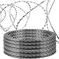 Amazon.com: LOVSHARE Razor Wire 250FT Ribbon Galvanized Barbed 18 ...