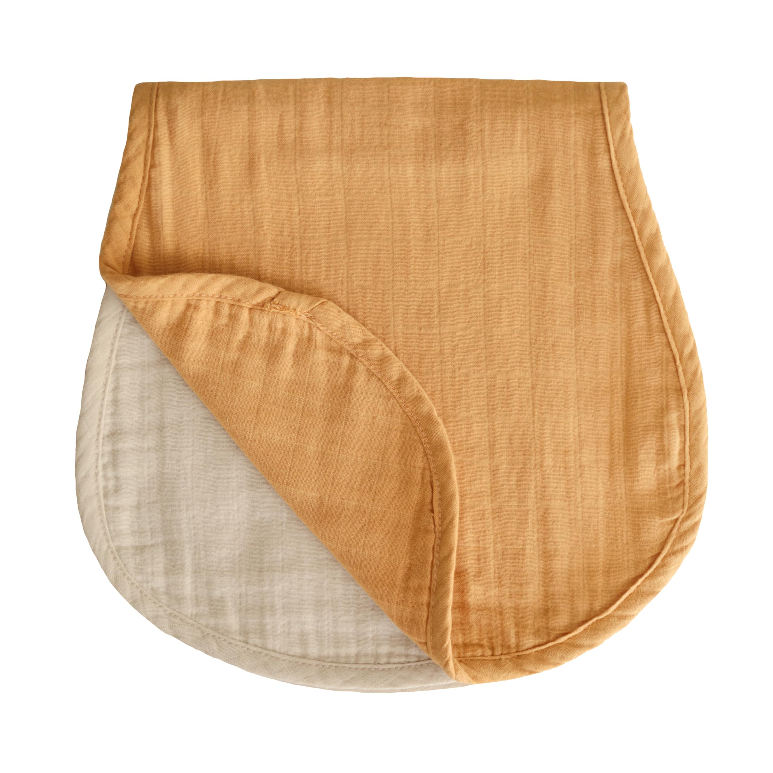 Mushie Muslin Baby Burp Cloth | Including: 2x Burp Cloths | Material: 100% Organic Cotton Washcloths | Pre-Washed Premium Absorbent | Baby Face Cloth (Fall Yellow/Fog)