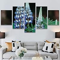 SIGNWIN 5 Panel Canvas Wall Art Blue Fields for Home Decorations Ready to Hang - 60