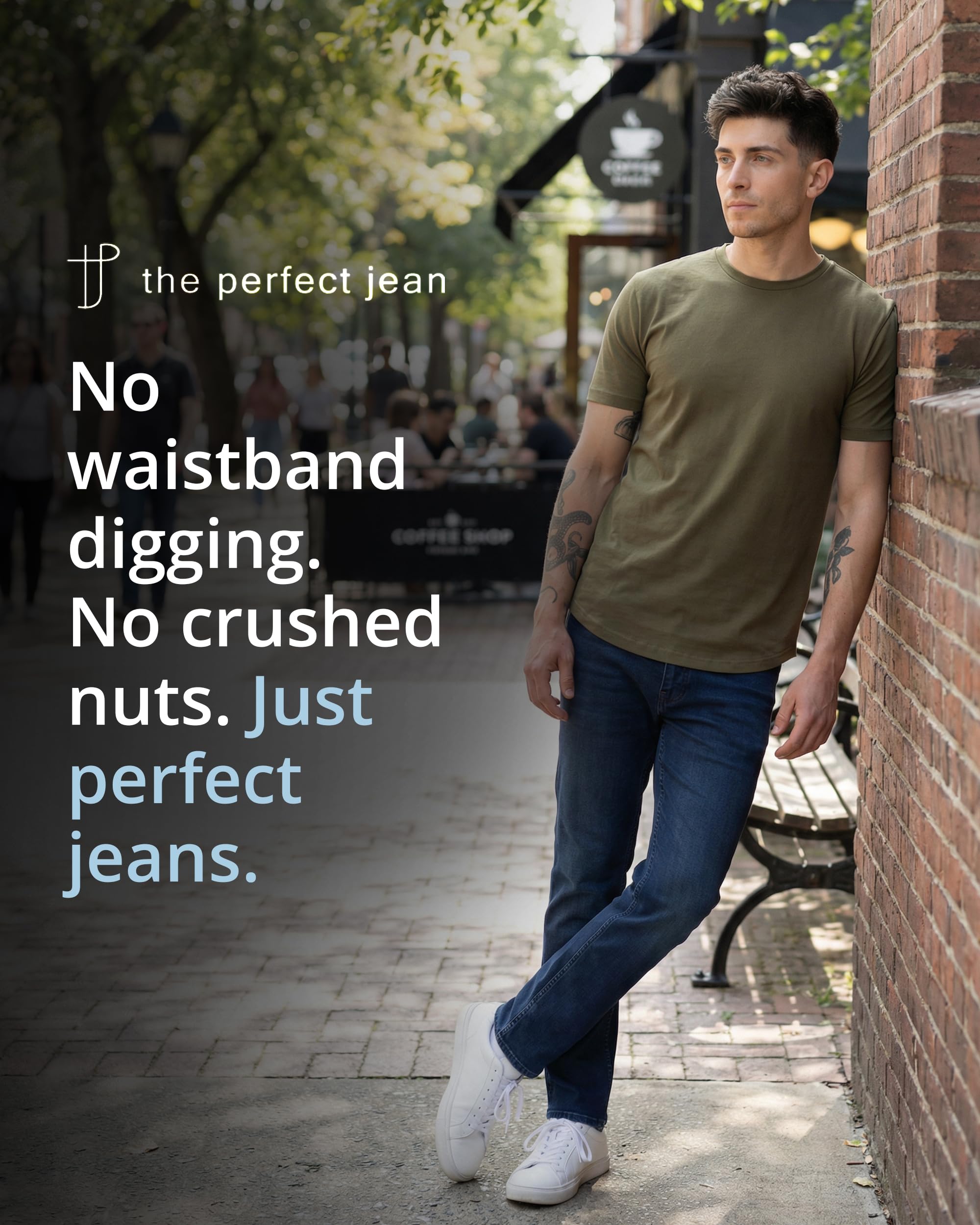 The Perfect Jean Slim Thick Slim Fit Jeans for Men, OG Stretch Denim (Admiral - Med Blue, 36W x 32L)