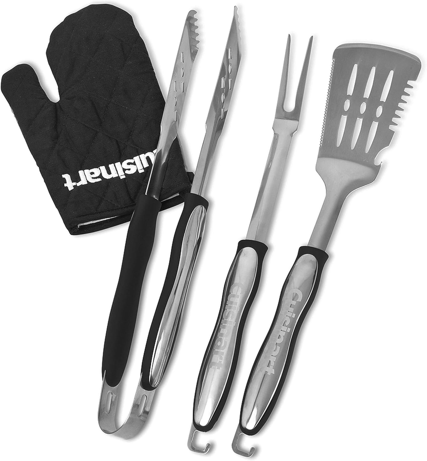 Cuisinart CGS-134BL Grilling Tool Set with Grill Glove, Black (3-Piece) : Garden & Outdoor