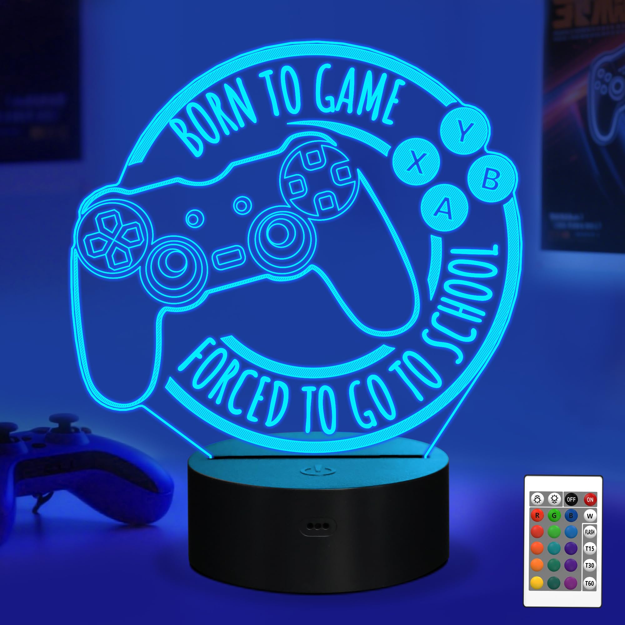 Anywin Born to Game Gaming Lights, Gaming Gifts for Boys/Men, Gamer Night Light with Remote Control & Colors Changing & Timer & Dimmer. Gaming Stuff for Game Room, Bedroom, Bedside, Game Table/Desk
