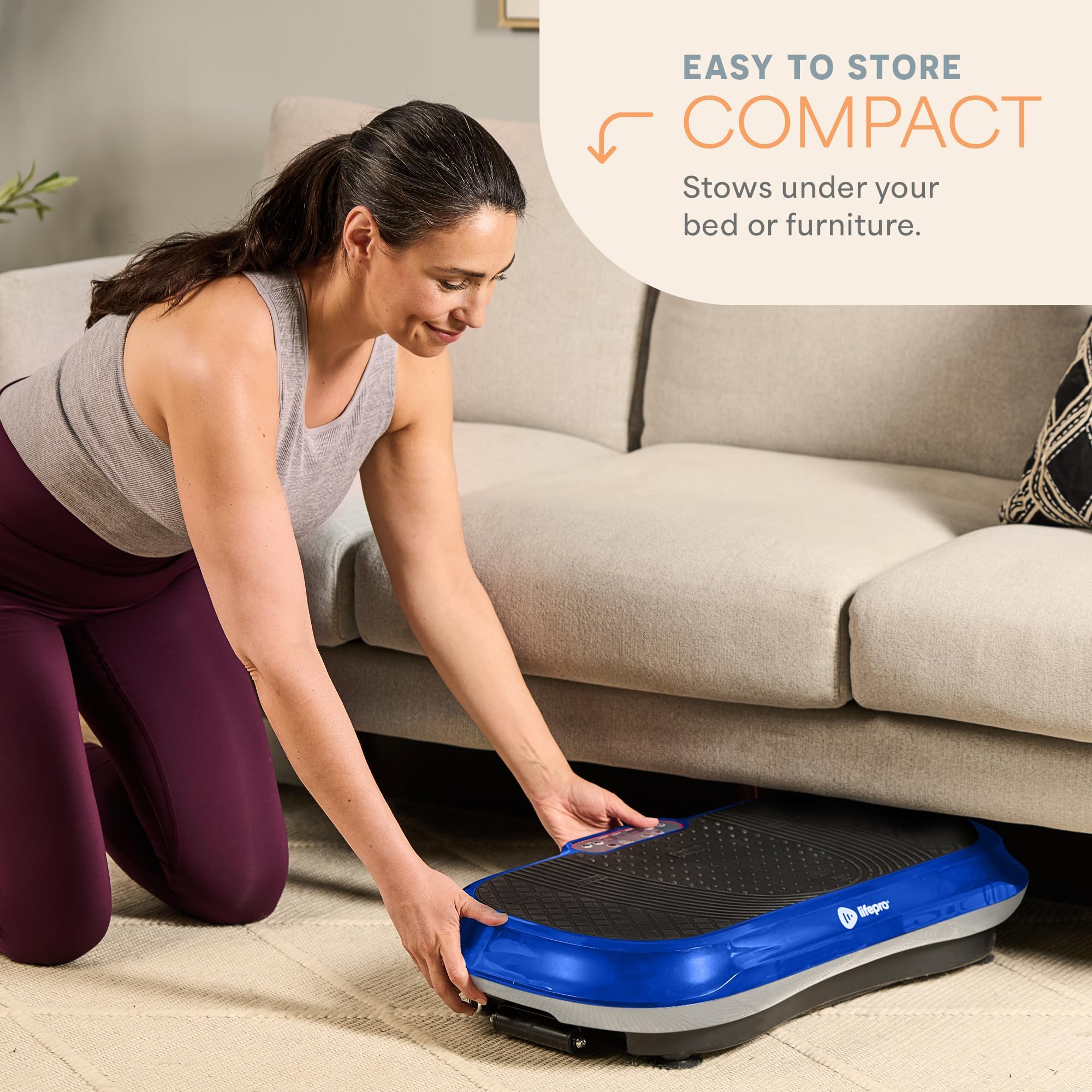 Lifepro Waver Vibration Plate Exercise Machine for Lymphatic Drainage, Muscle Activation, Full-Body Workout Vibrating Platform with Loop Bands, Fitness Equipment for Strength Toning & Fat Loss