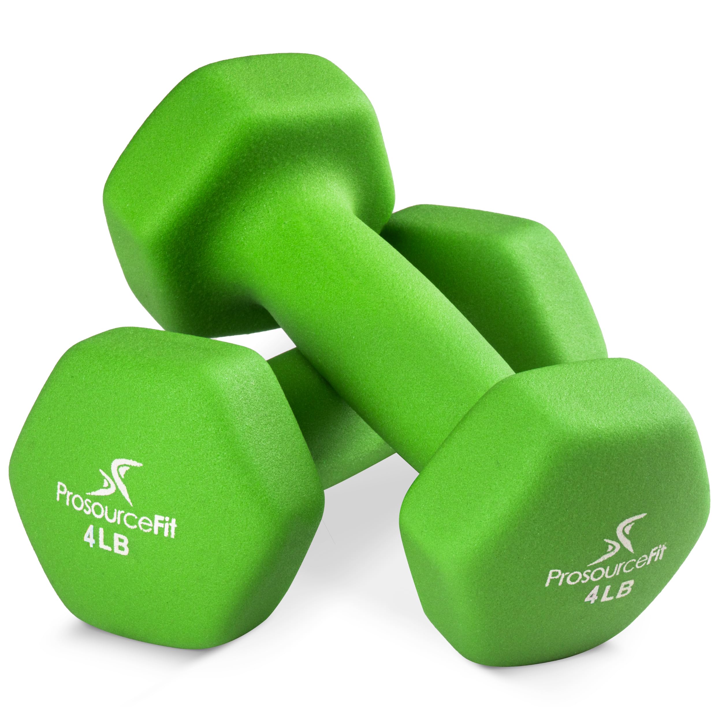 ProsourceFit Neoprene Dumbbell Coated for Non-Slip Grip, 4 lb, Lime