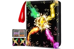 EFUNNY Card Binder 9 Pocket, 900 Pockets Card Holder with 50 Removable Sleeves, Waterproof Collectible Card Book Gift for Boys Girls, 3-Ring Zipper Trading Card Albums for Standerd Size Cards (Black)