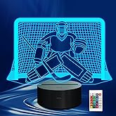 CoolGift Mart Ice Hockey Night Light, 3D LED Optical Illusion Lamp with Remote Control and Timer, Perfect Christmas and Birthday Gift Idea for Boys, Kids, and Teen