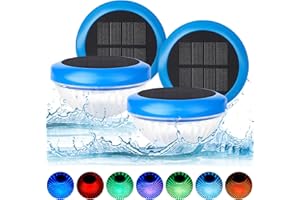 SUNY SMILING Floating Pool Lights, Pool Lights that Float with RGB Color Changing Waterproof Solar Pool Lights for Swimming Pool at Night Floating Solar Pool Lights for Outdoor Pool Pond Hot tub Fountain (4 Pcs)